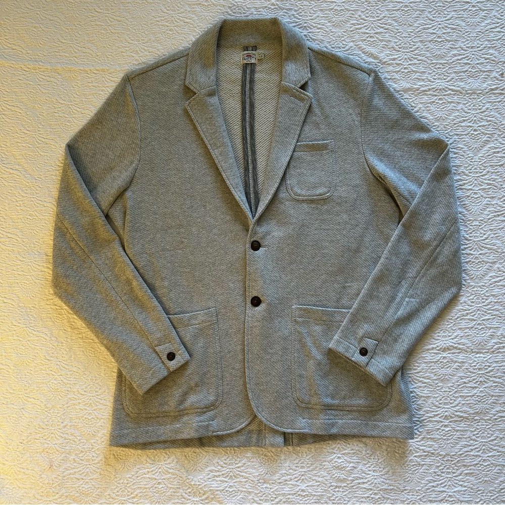 Faherty Inlet Knit Blazer Men’s XL Heather Grey Huckberry